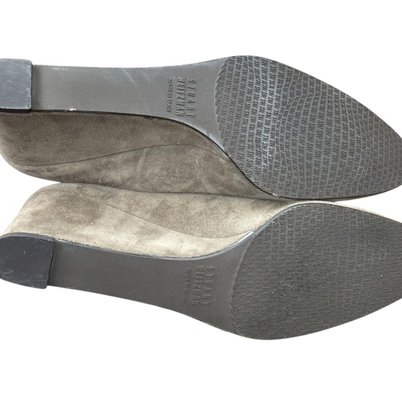 🤎 STUART WEITZMAN 🤎 Suede Wedge Pumps 8.5N Taupe Gray Classic Heel‎ ✨ - Picture 6 of 7